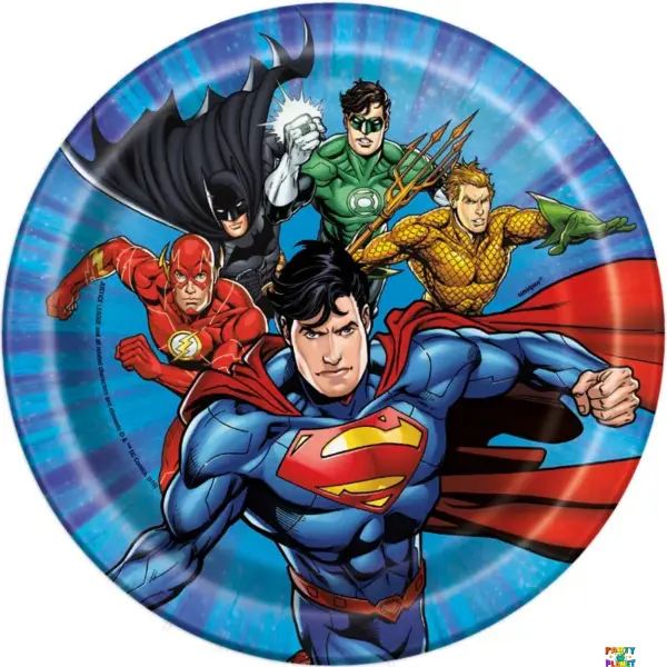 JUSTICE LEAGUE PLATES 7 inch 8CT.