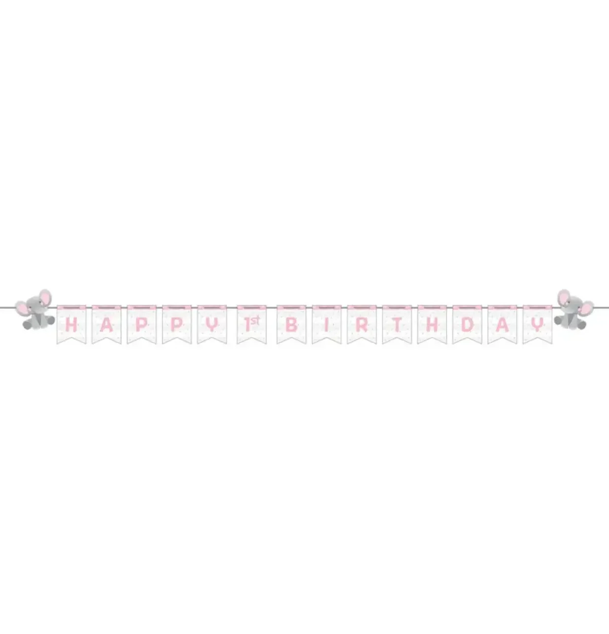 Enchanting Elephant DIY Shaped Banner w/ribbon - Girl