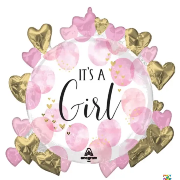 26" Baby Girl Pink Watercolor Balloon #303