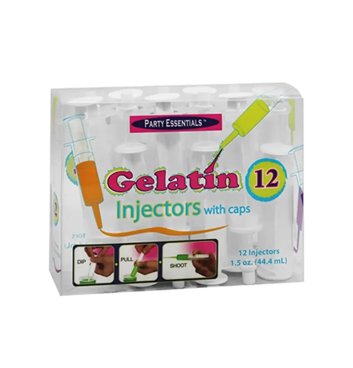 Gelatin Injectors with Caps - 1.5 oz, 12 ct.