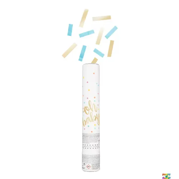 Oh Baby Blue and Gold Confetti Cannon