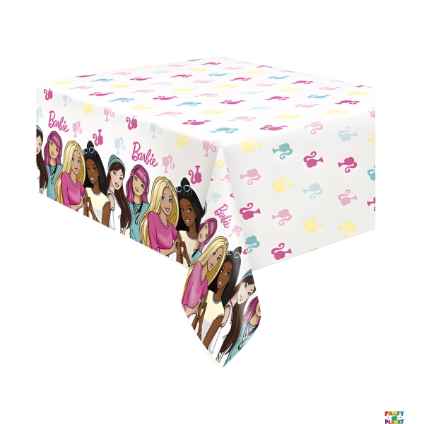 BARBIE PLASTIC TABLE COVER 54X84