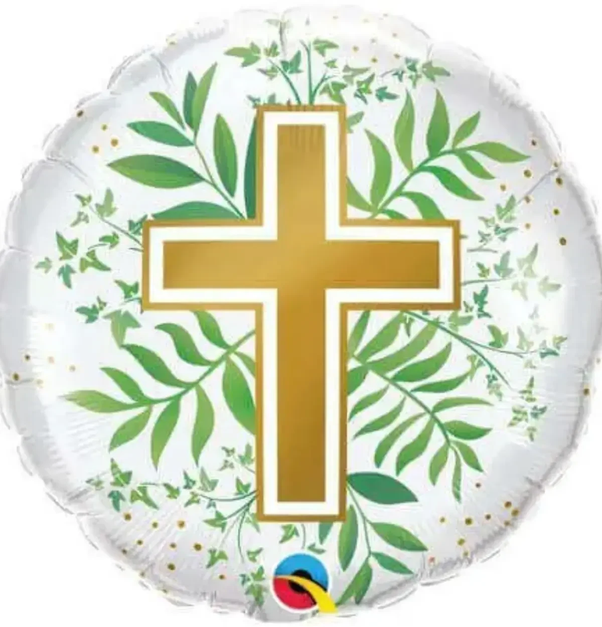 18" Golden Cross & Greenery Balloon #434
