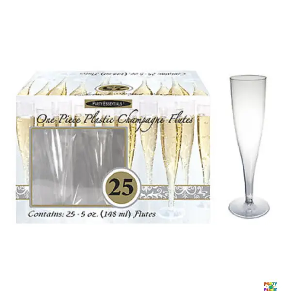 5 OZ. 1 PC. CHAMPAGNE FLUTES BOX SET CLEAR 25 CT.