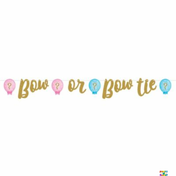 Bow or Bowtie Gender Reveal Ribbon Banner