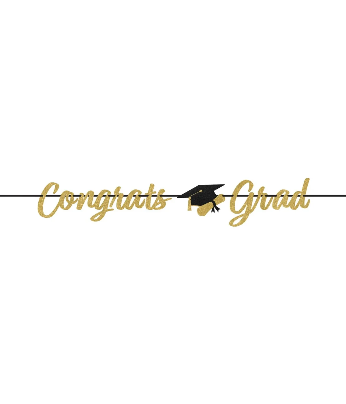 Glitter Gold Grad Banner