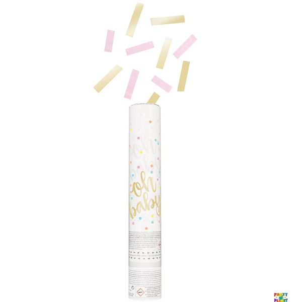 Oh Baby Pink and Gold Confetti Cannon