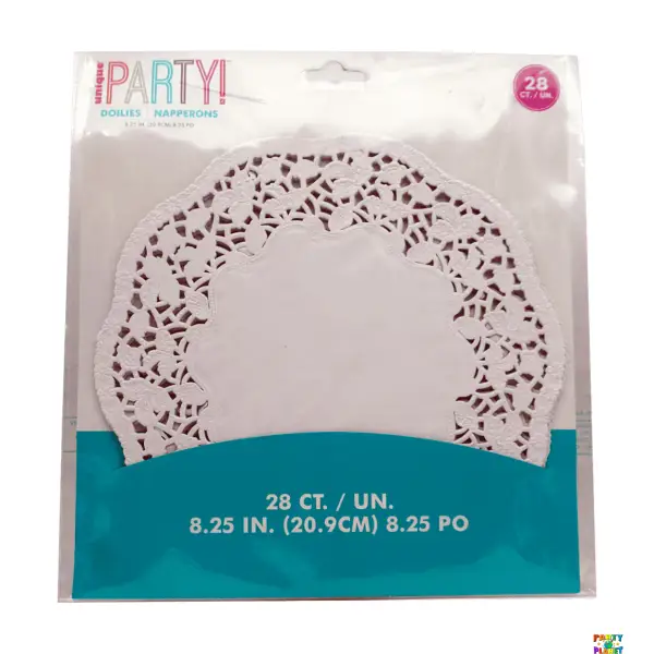 White 8.25" Doilies 28ct