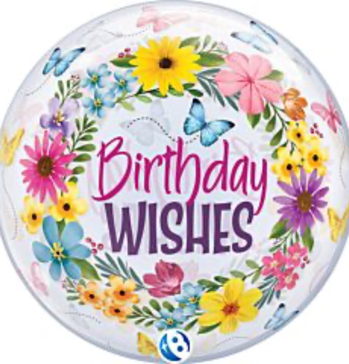 22" Bubble Birthday Wishes Floral Balloon