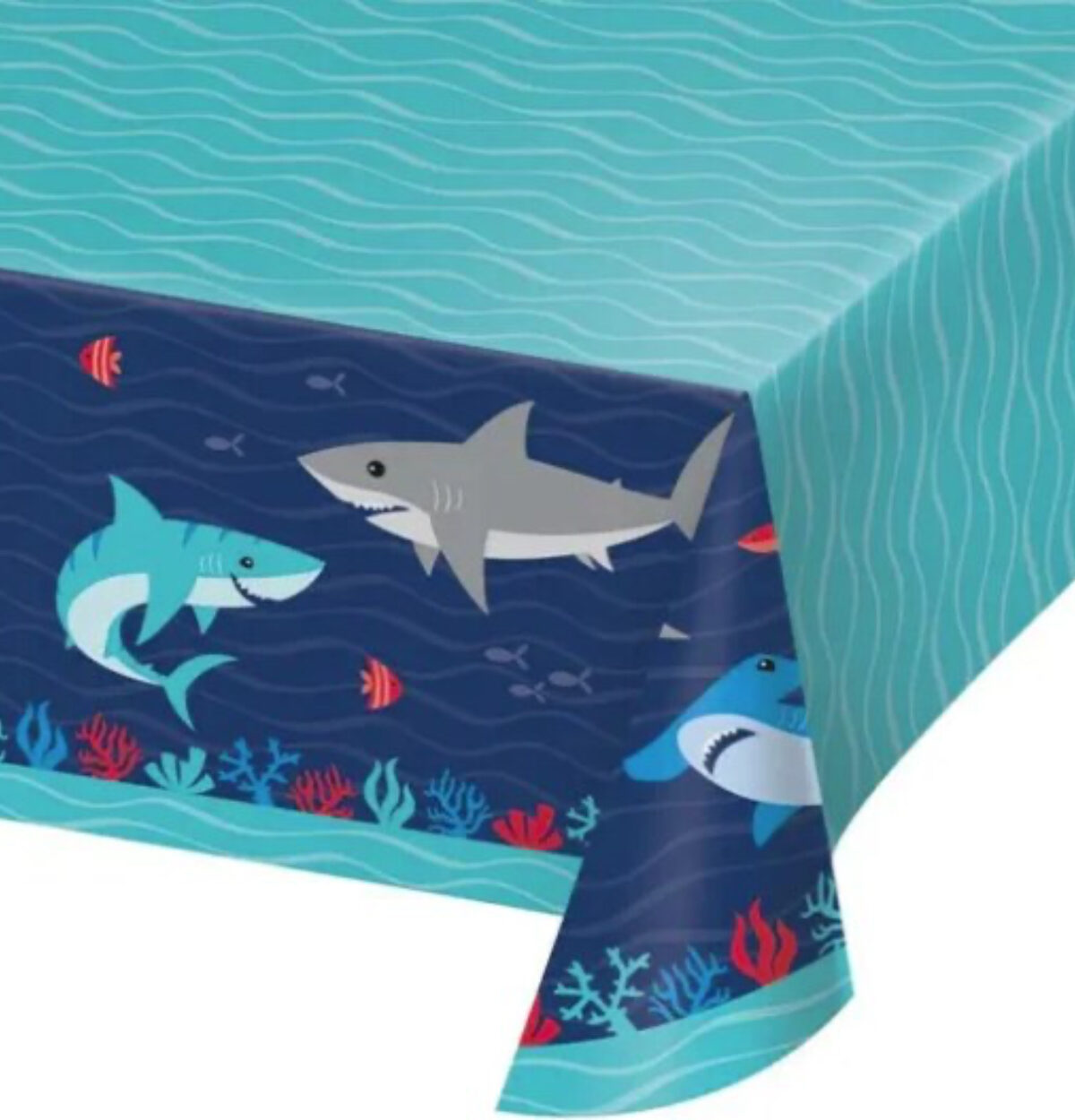 SHARK PARTY PAPER TABLE COVER 1CT.