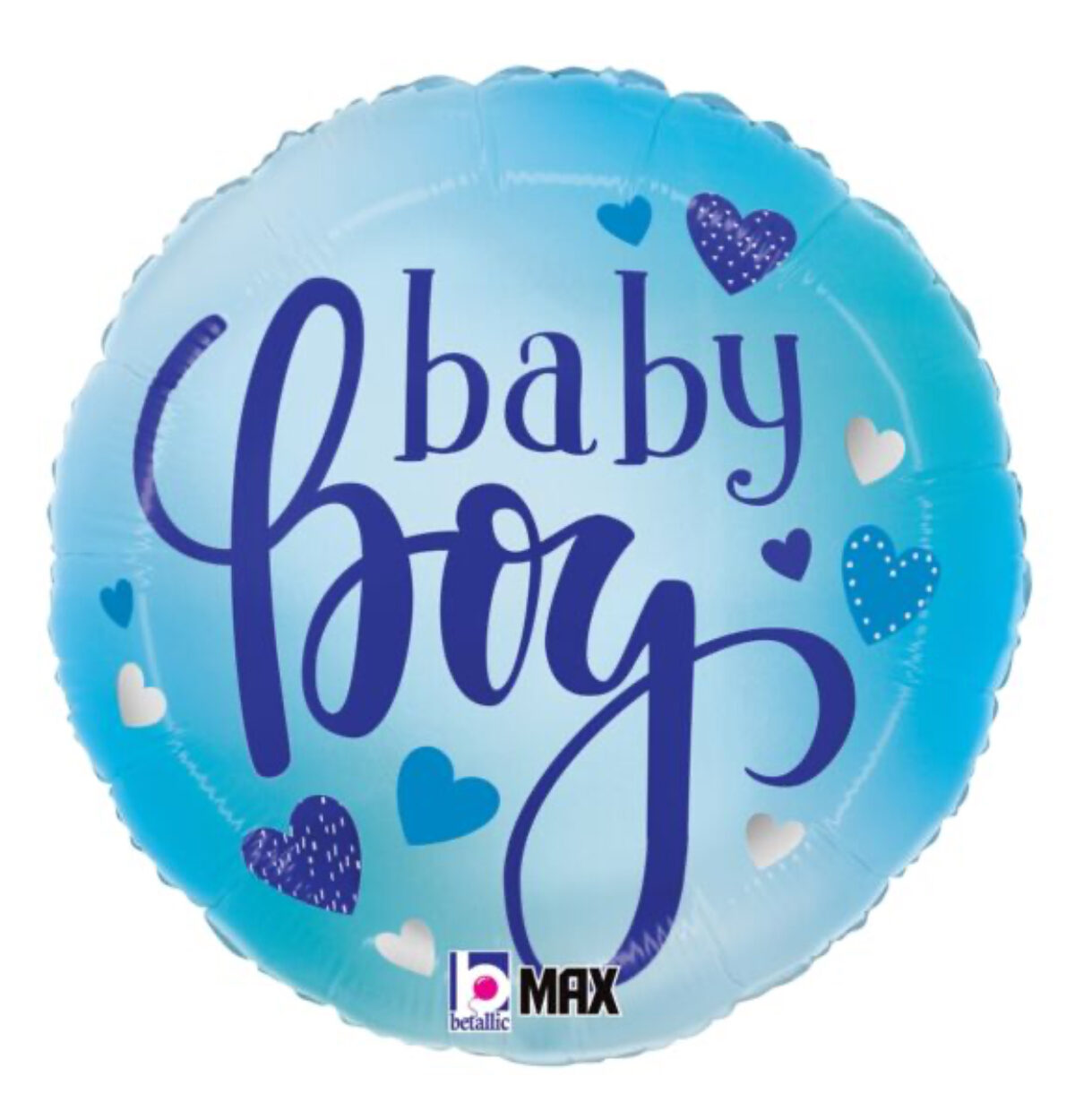 18" Baby Boy Blue Hearts Balloon #286