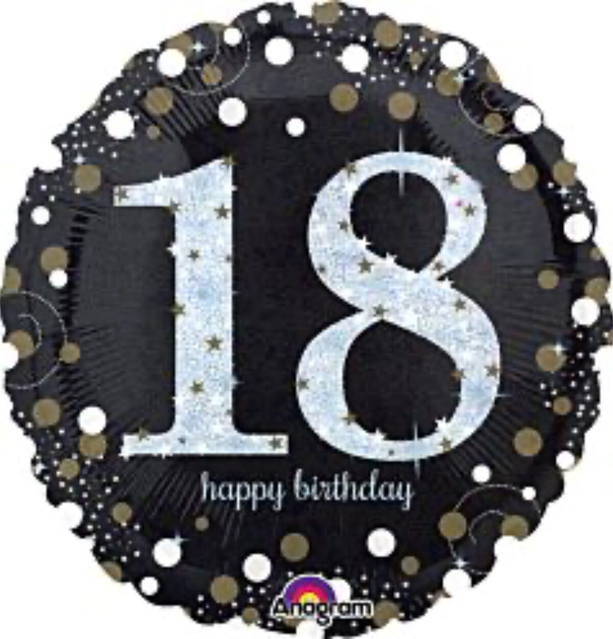 18" Happy 18th Birthday Holographic Balloon #86