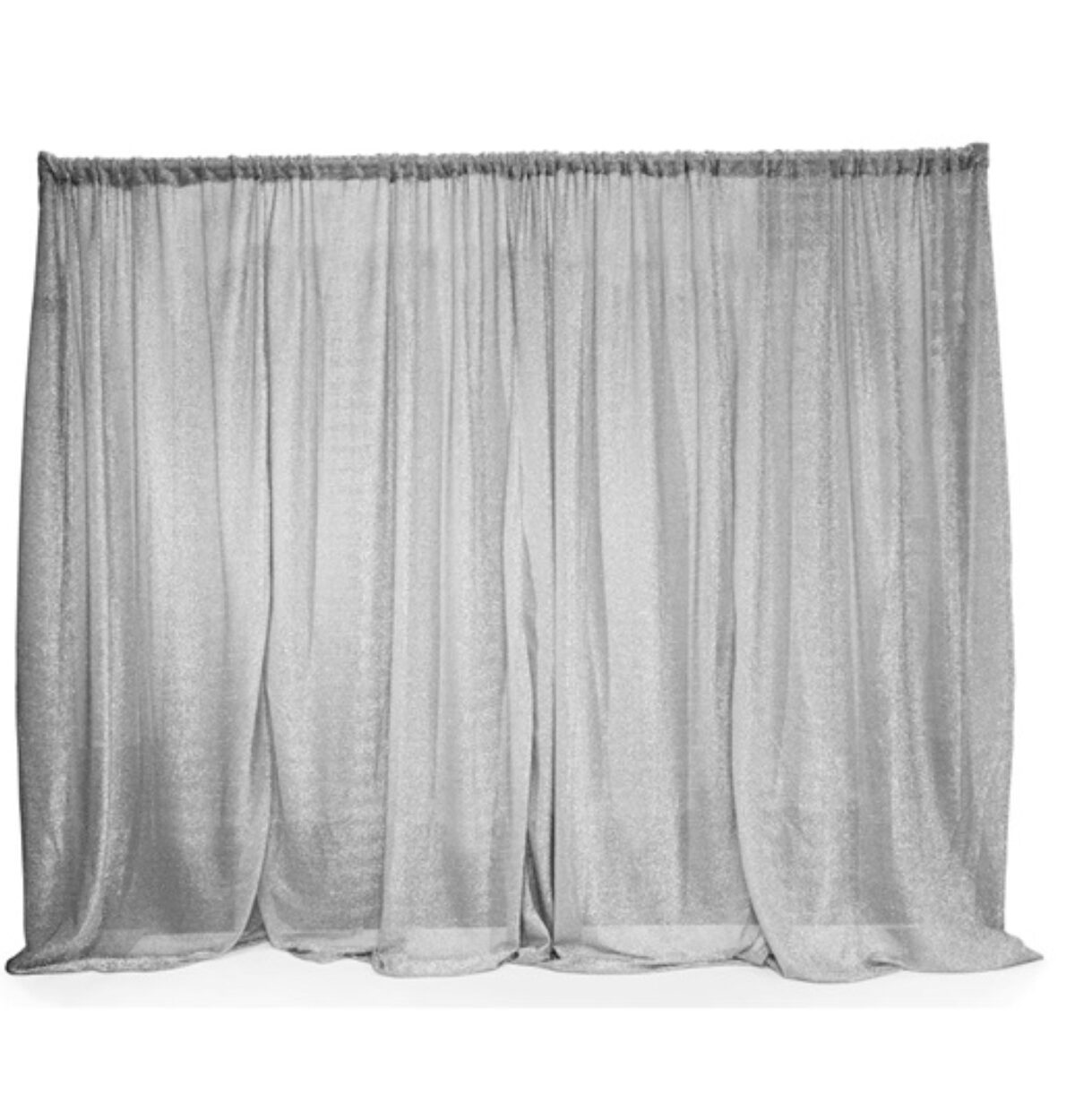 10' x 10' SATIN BACKDROP CURTAIN - SILVER