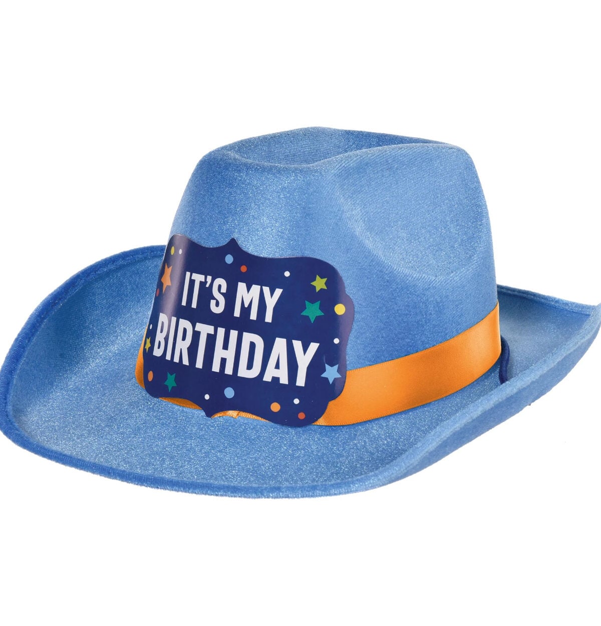 Primary Birthday Cowboy Hat Orange Ribbon