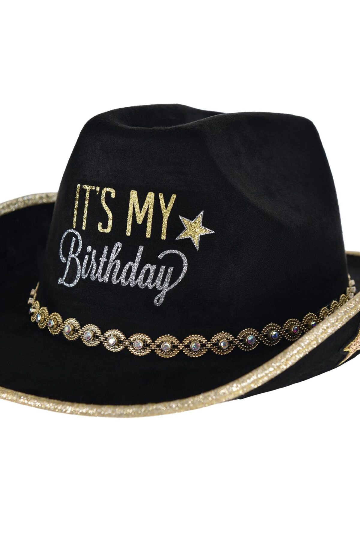Birthday Cowboy Hat - Black, Silver & Gold