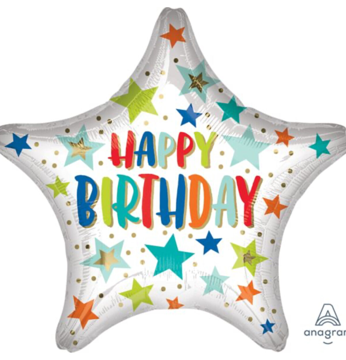 18" Happy birthday Stars & Dots Balloon #89