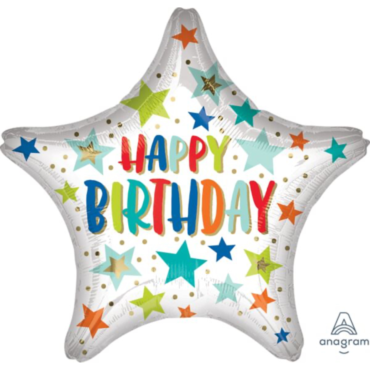 41736-2.jpg 18" Happy birthday Stars & Dots Balloon #89 - Image 1