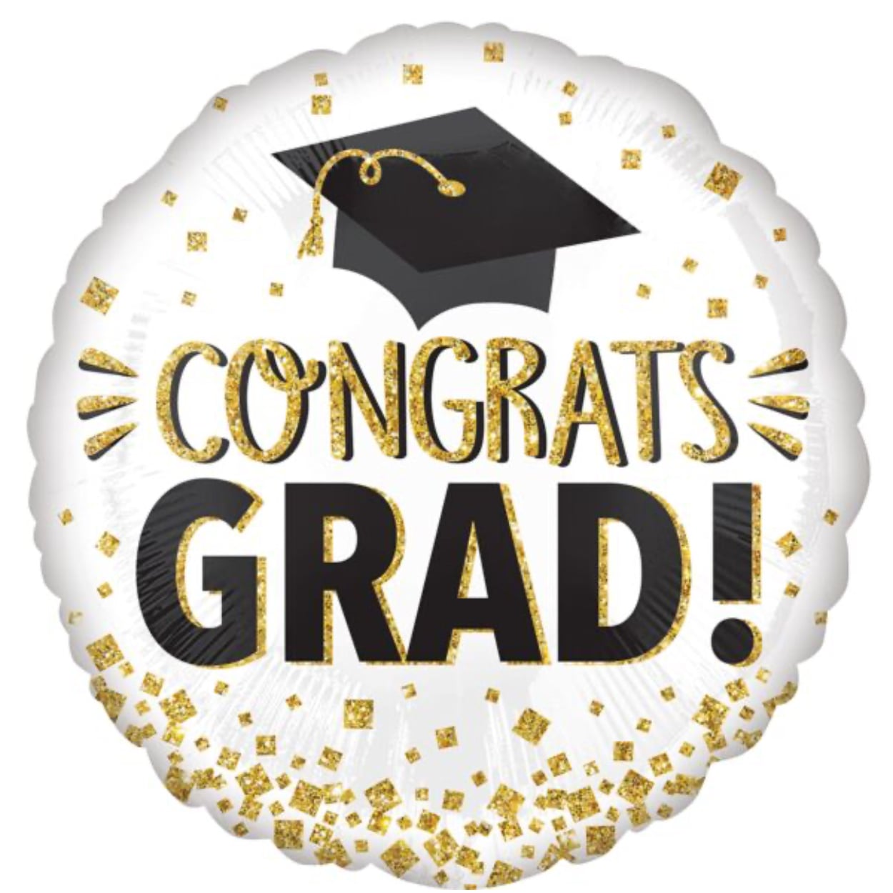 44255-2.jpg 28" Congrats Grad Gold Glitter Balloon #499 - Image 1