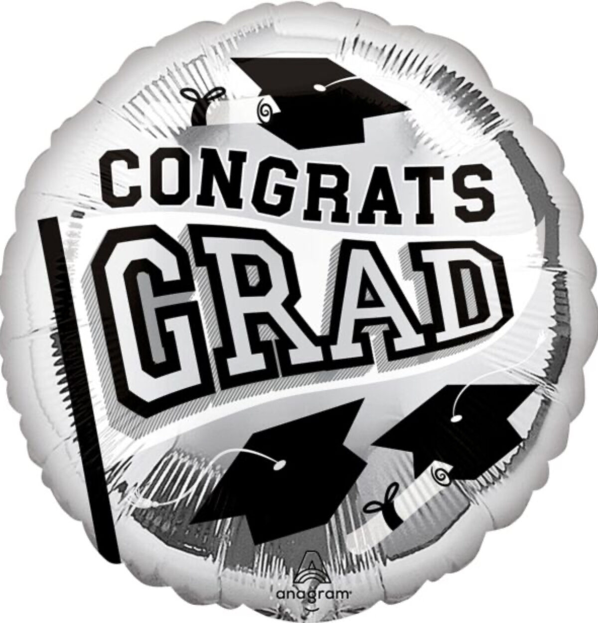 18" Silver Congrats Grad Balloon #487