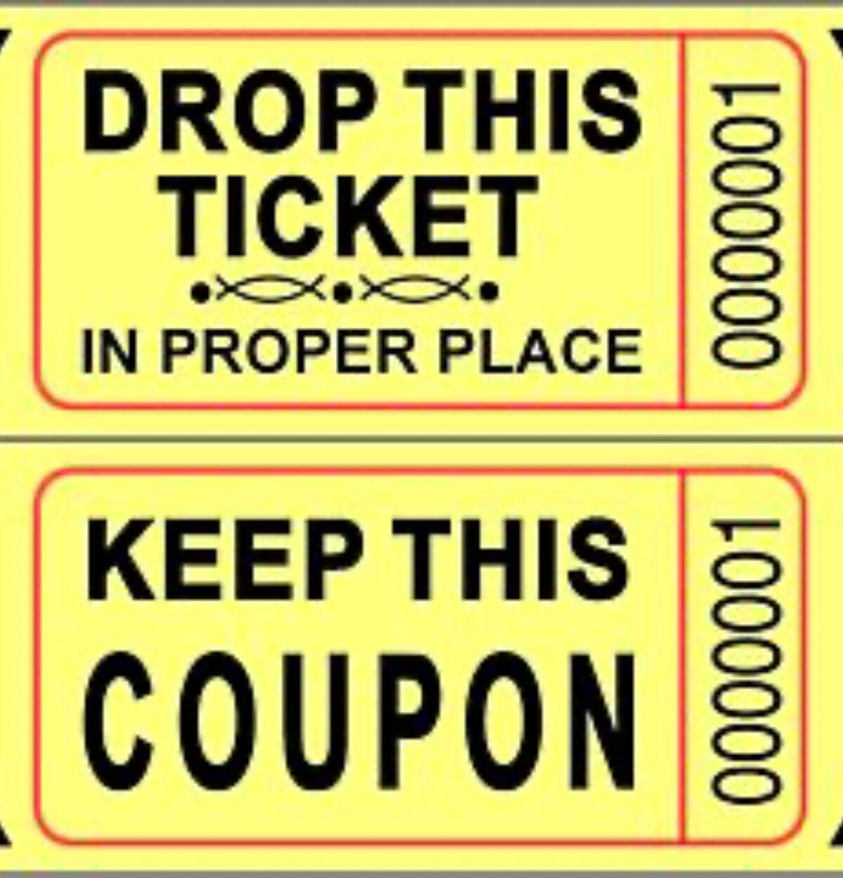 Double Ticket Roll - Yellow 2000ct.