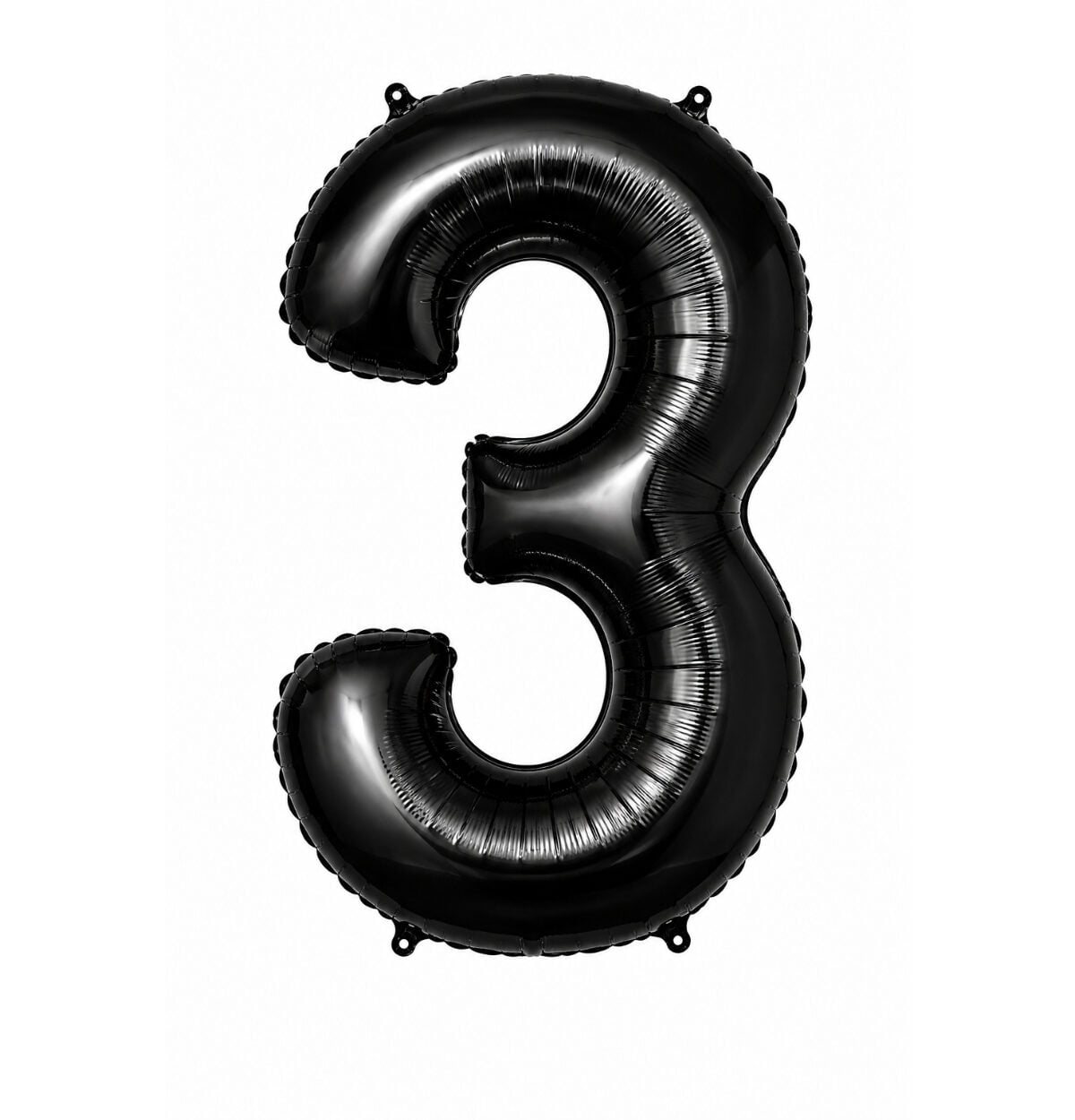34" Black Number 3 Foil Balloon