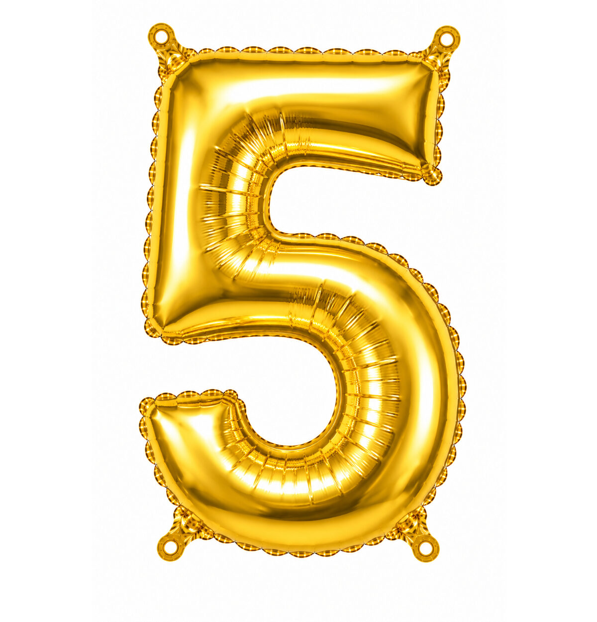 34" Gold Number 5 Foil Balloon