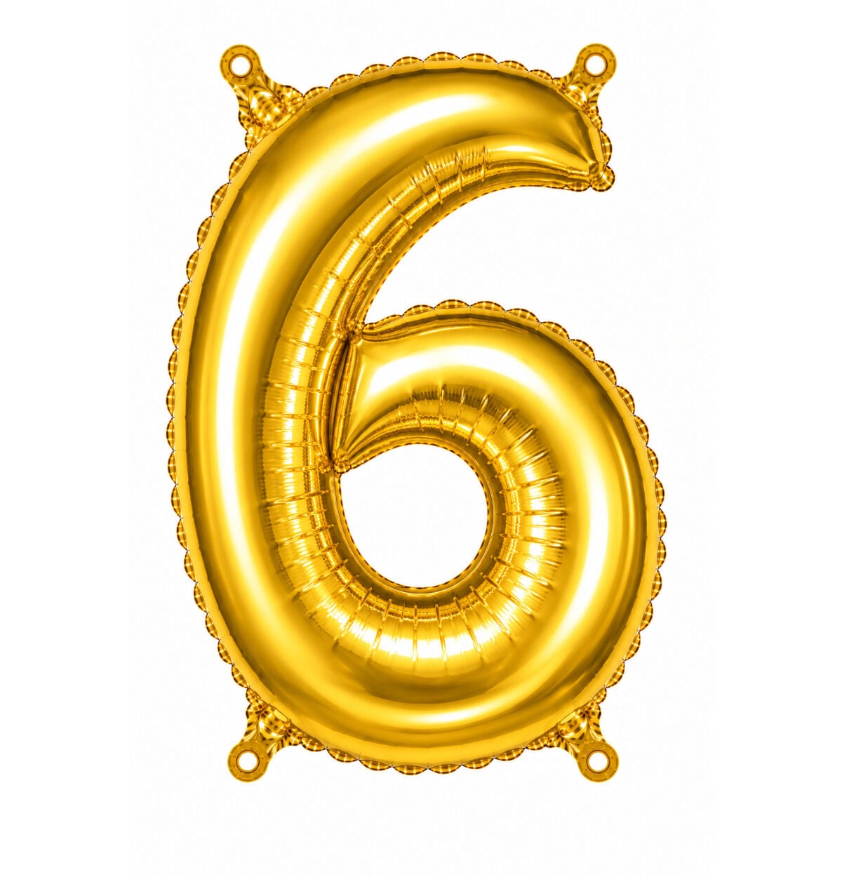 34" Gold Number 6 Foil Balloon