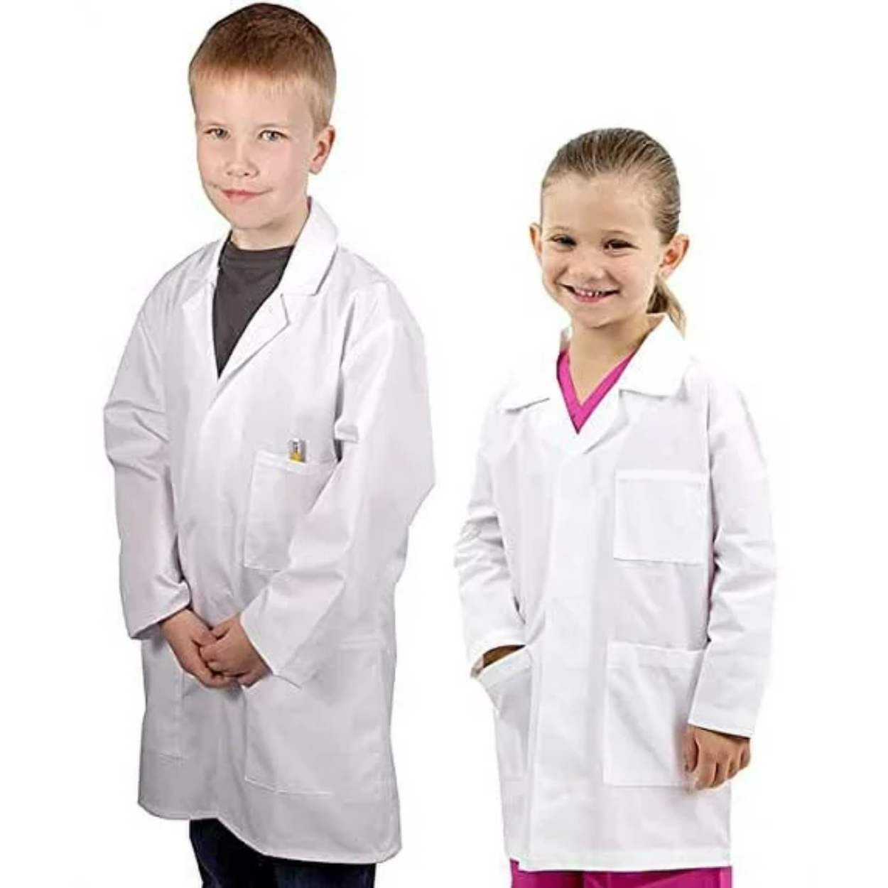 IntelliFun-Kids-Lab-Coat-Science-Doctor-Lab-Dress-Up-Fun-Ages-2-10_787b3ee2-46a6-4d06-8e4c-08c1a4797-2.jpg DOCTOR LAB COAT KID'S COSTUME MEDIUM 5-6 - Image 1