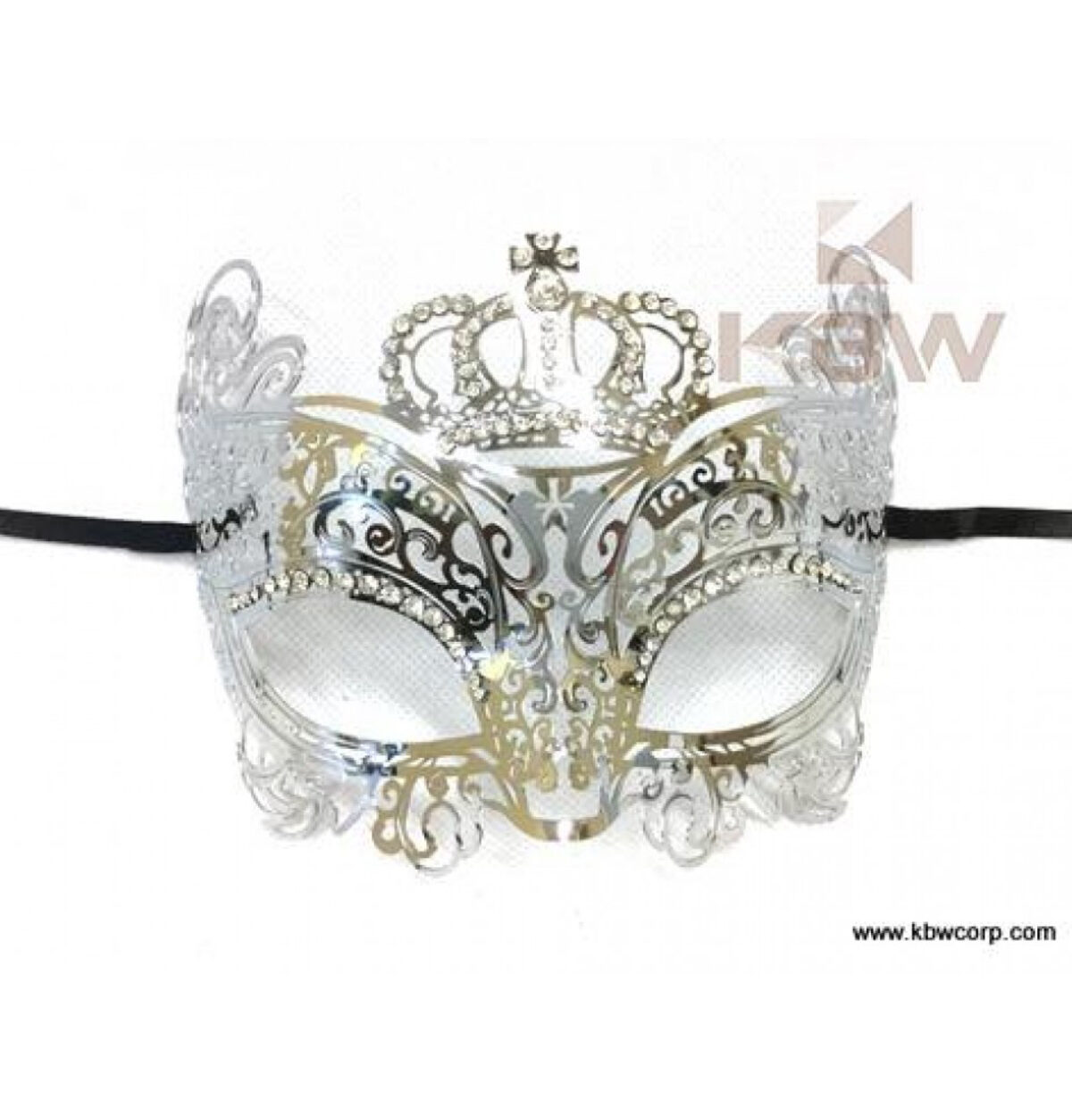 SILVER CROWN FILIGREE HALF MASK