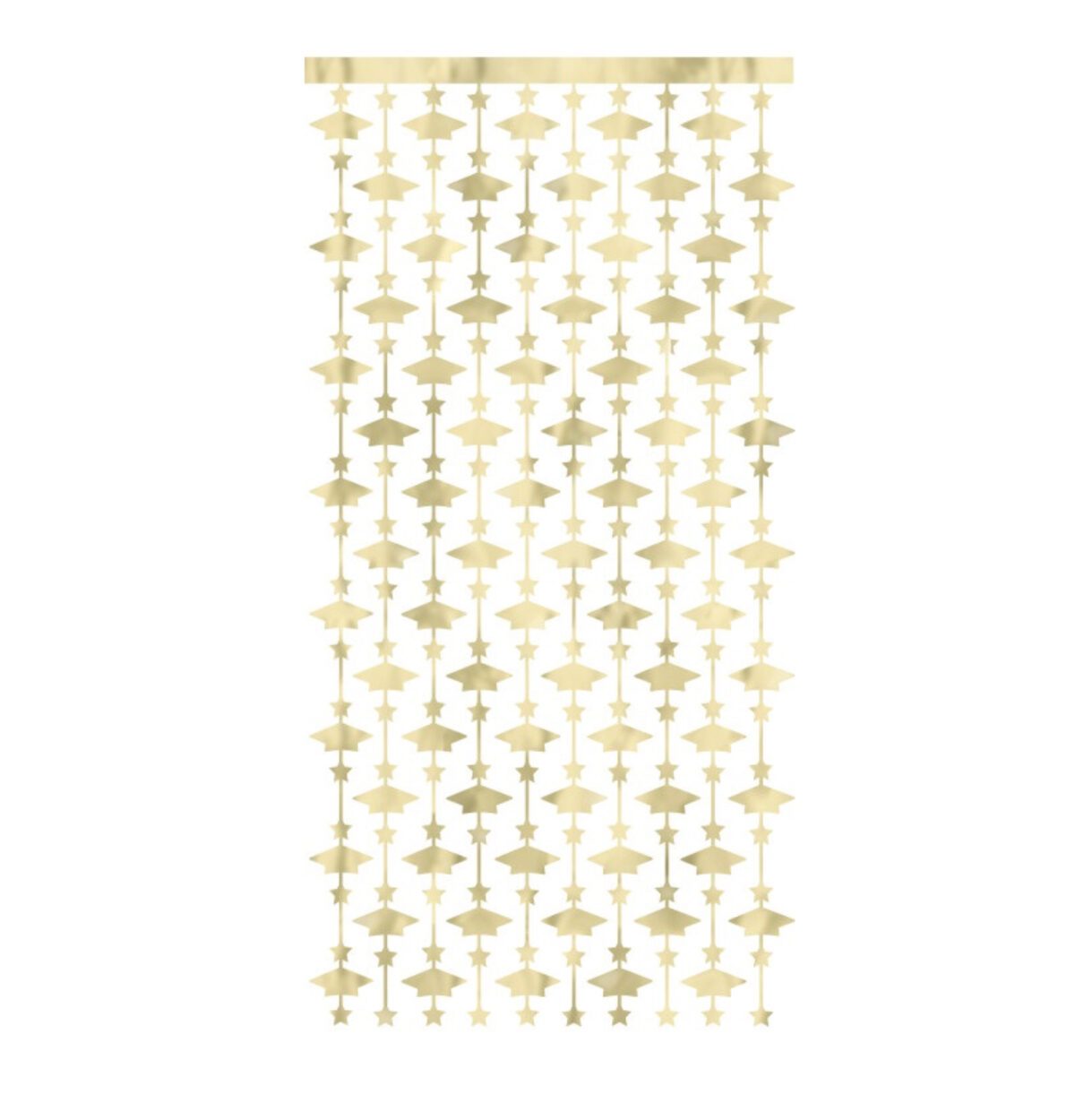 Golden Star Graduation Grad Caps Photo Booth Backdrop  39" x 79"