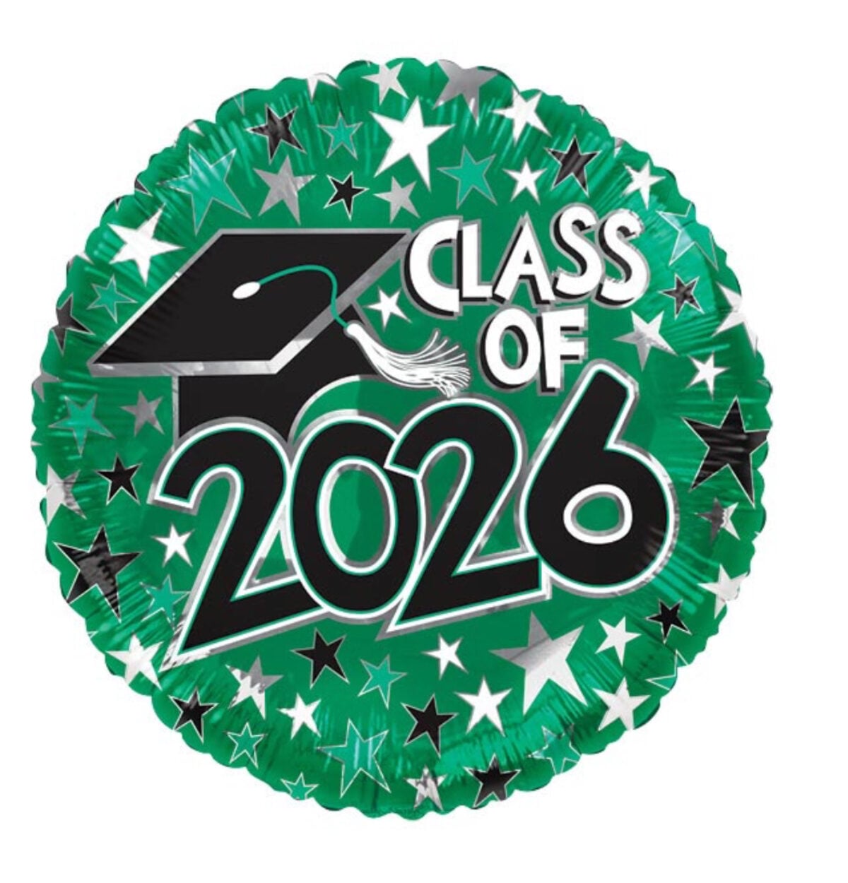 17" CLASS OF 2026 GREEN BALLOON #489