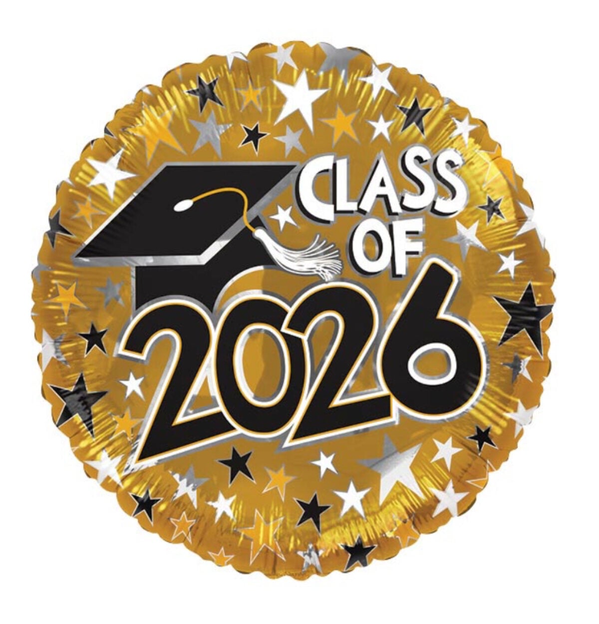 17" CLASS OF 2026 GOLD BALLOON #488