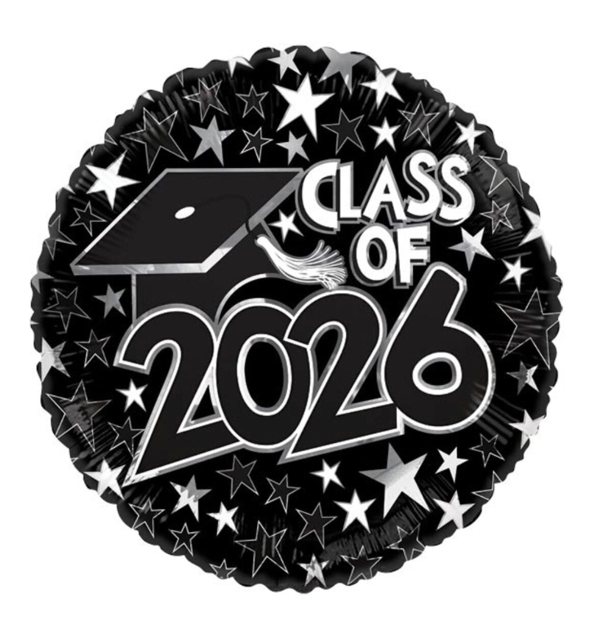 17" CLASS OF 2026 BLACK BALLOON #493