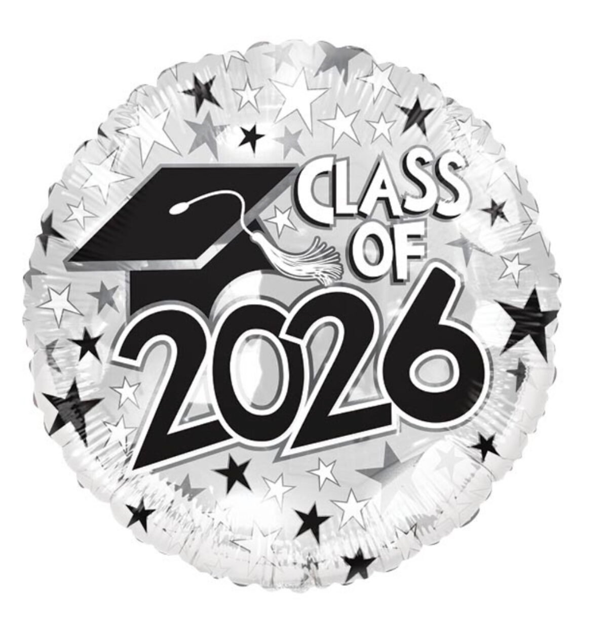 17" CLASS OF 2026 WHITE BALLOON #492