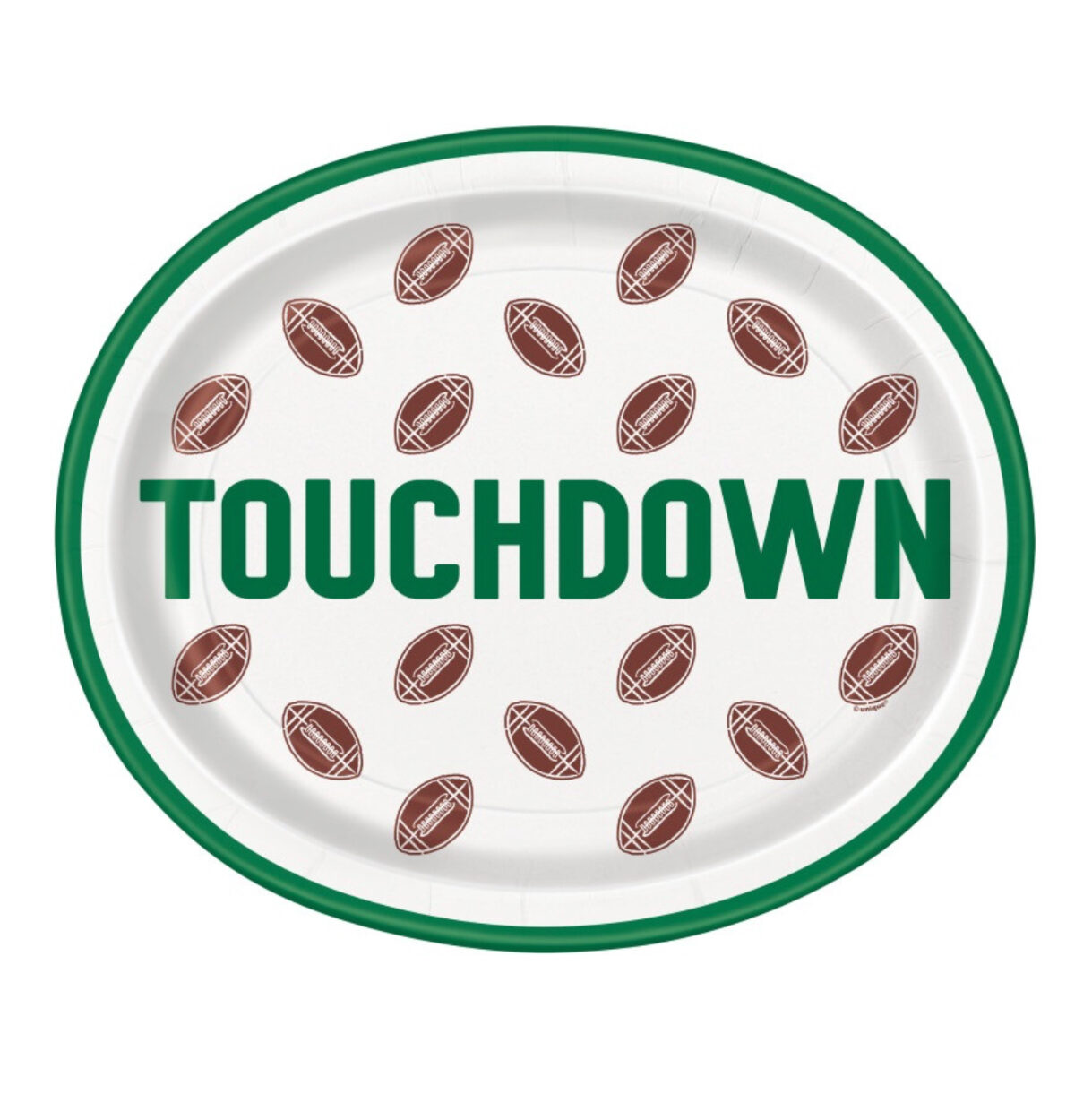Football Toss "Touchdown" Oval 12" Plates 8ct.