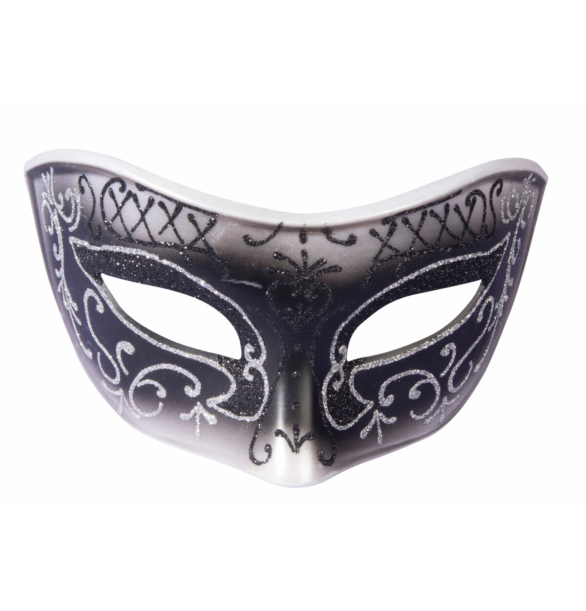 Eye Mask With Ribbon Black & Silver
