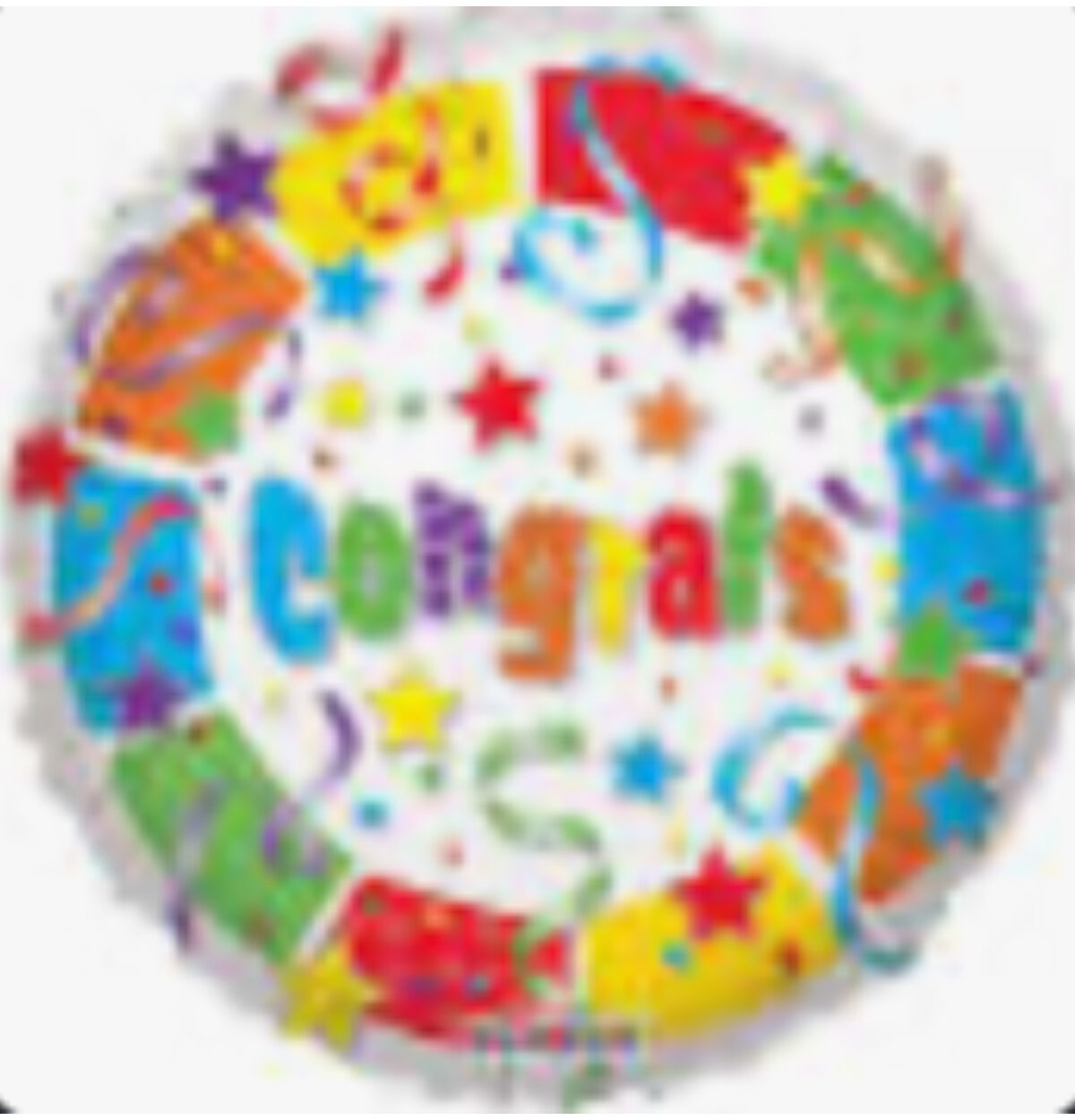 18" CONGRATS STREAMERS BALLOON #473