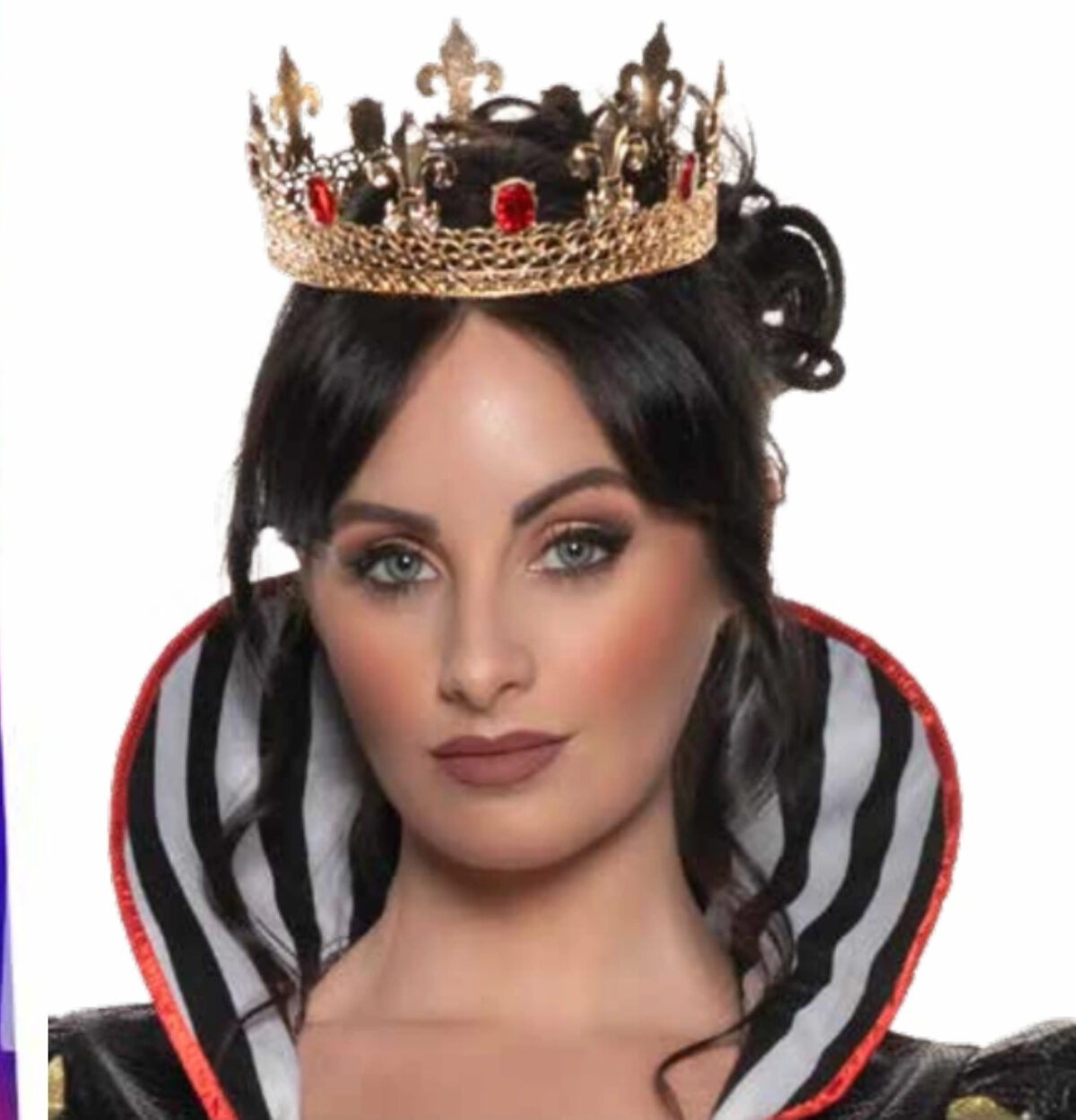 OS - Gold Crown With Red Jewels