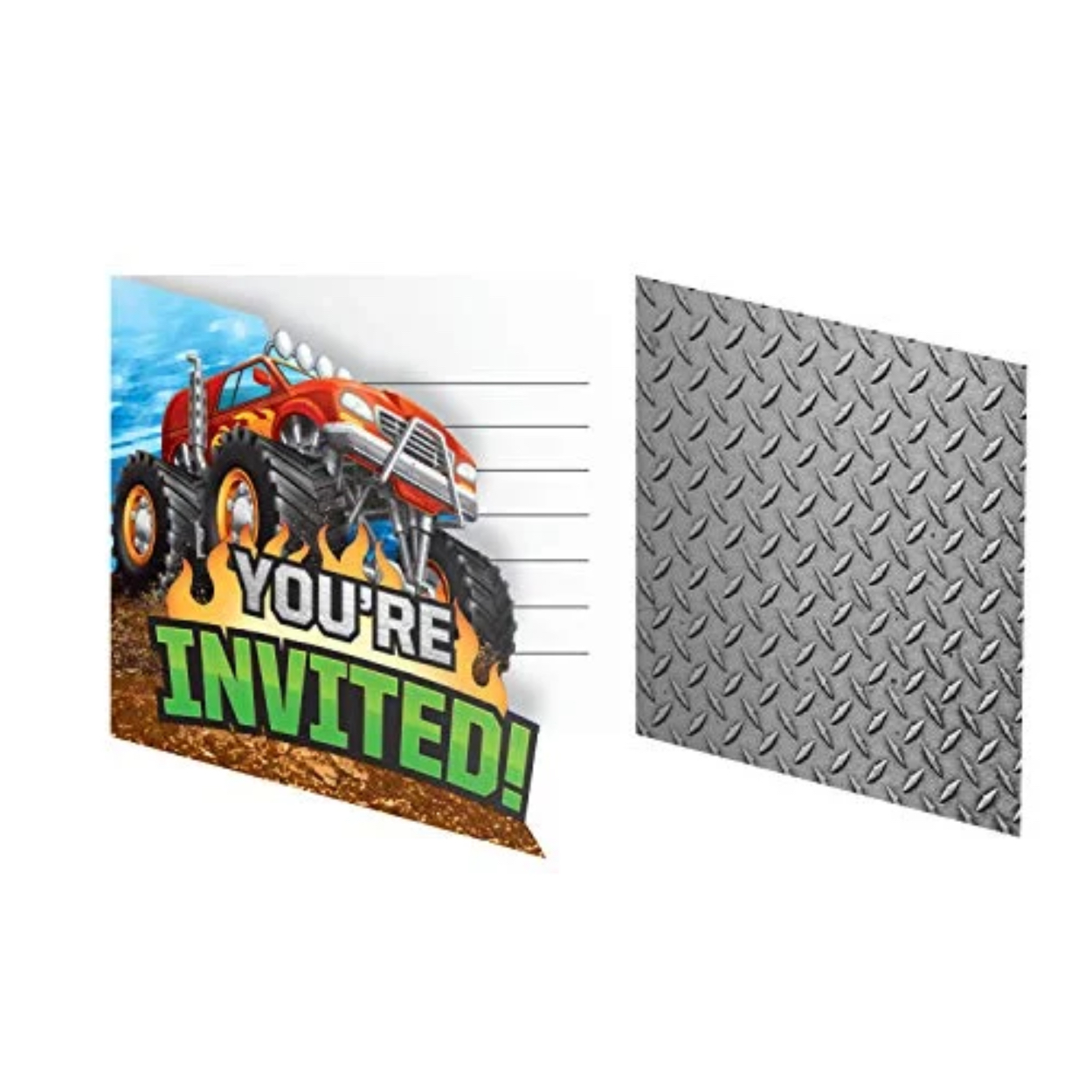 ae016094-ac3f-4ffc-b4ef-a4e26da514c3-8302db04e8b813facd4e7e6d799b36cd-jpeg.jpg Monster Truck Rally Invitations 8ct. - Image 1