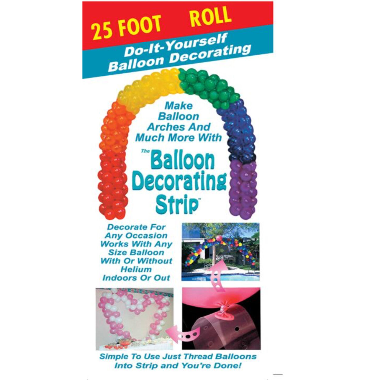 25' BALLOON DECO STRIP - CLEAR