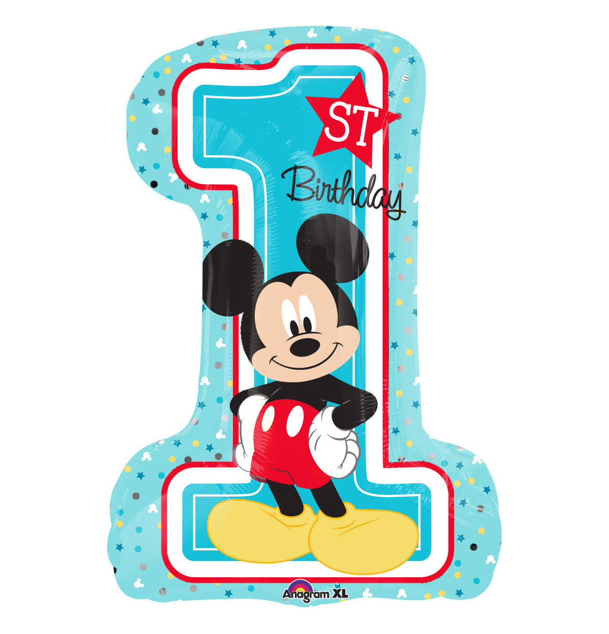 28" Mickey Mouse 1st Birthday Balloon