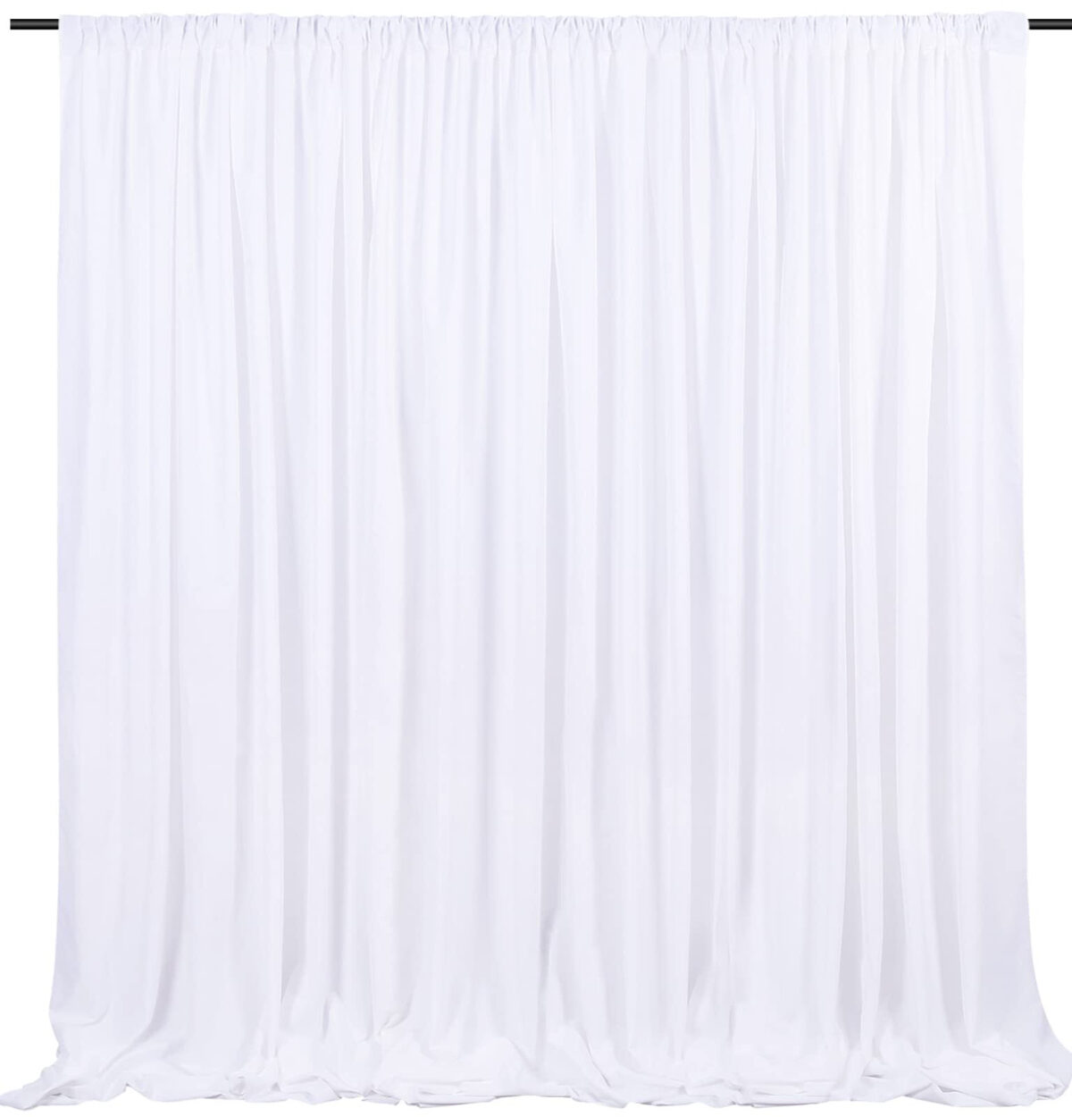 White Satin Backdrop Curtain - 10 x 10 ft