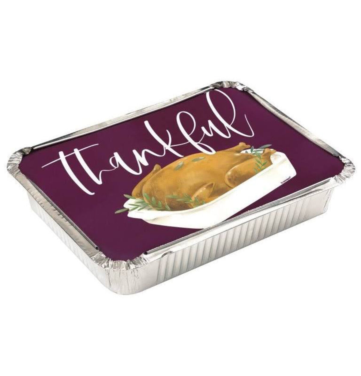 Modern Thanksgiving Foil Take Home Container with Lid 4ct.