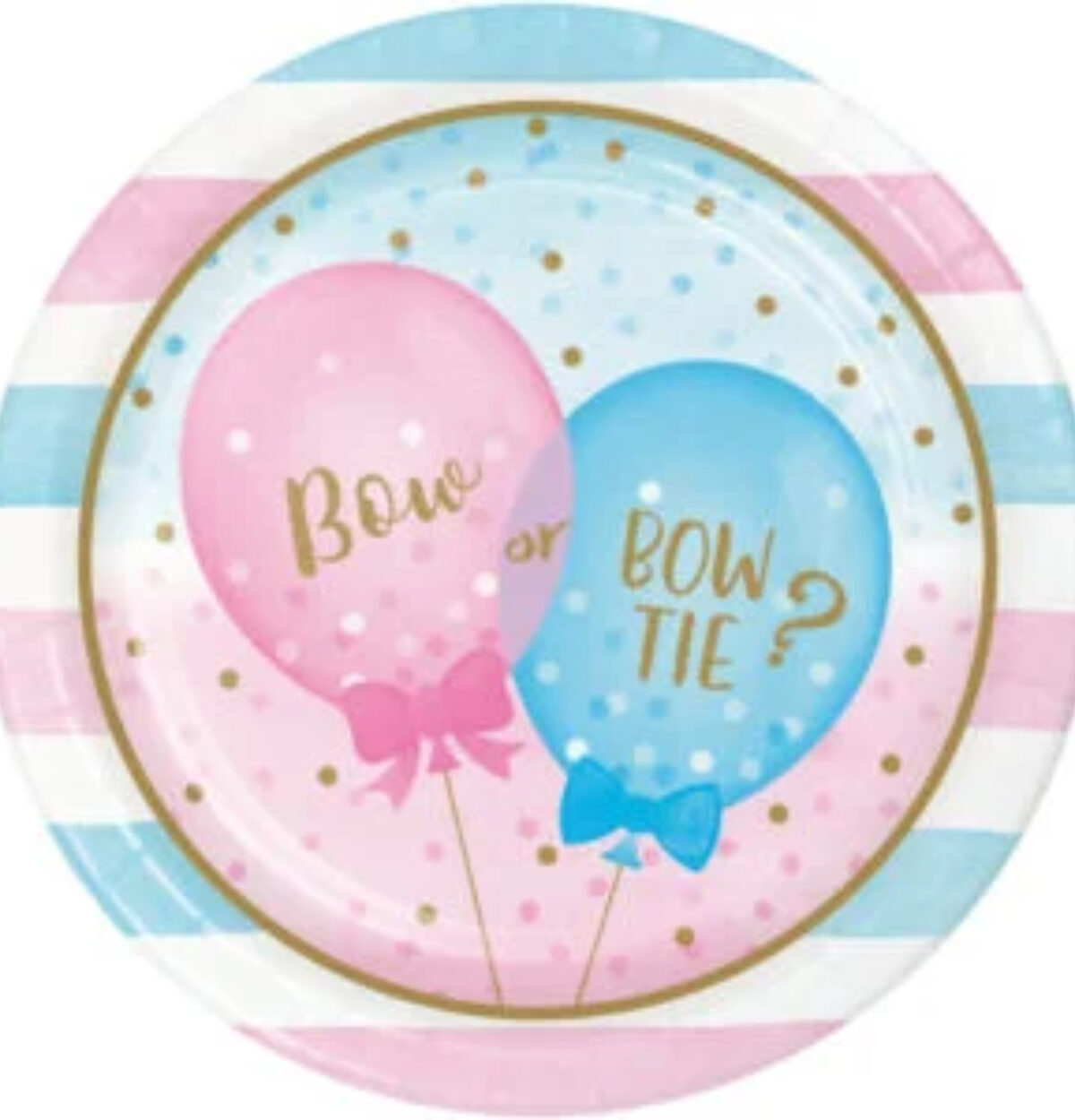 Bow or Bowtie Gender Reveal 9" Plates 8ct.