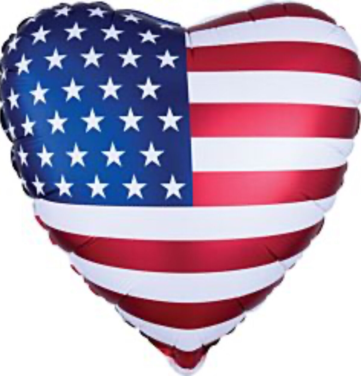 18" Satin Heart Flag Balloon - PKG
