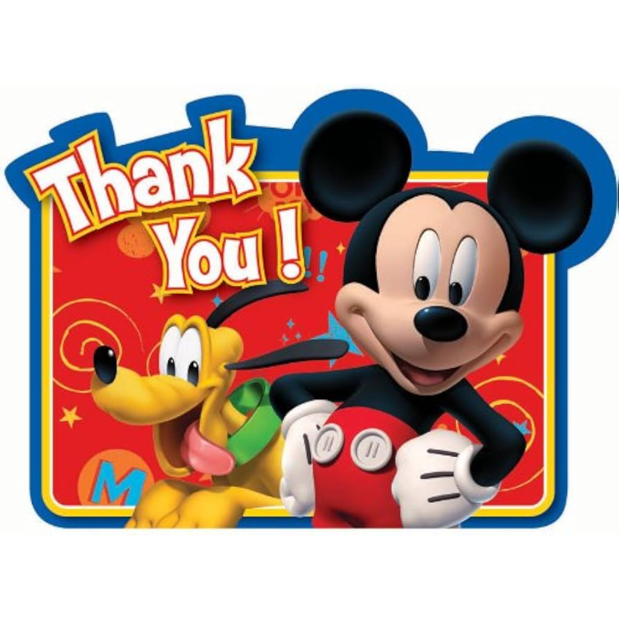 51YiVhROmlL-_AC_UF894-1000_QL80_-2.jpg Mickey Thank You Cards 8ct. - Image 1
