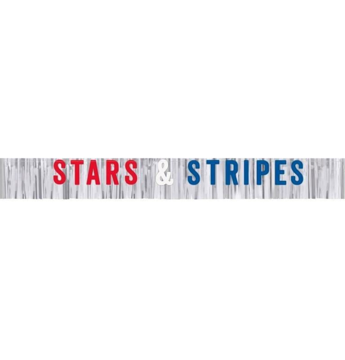 Silver Foil Fringe "Stars & Stripes" Letter Garland 6 ft.-1