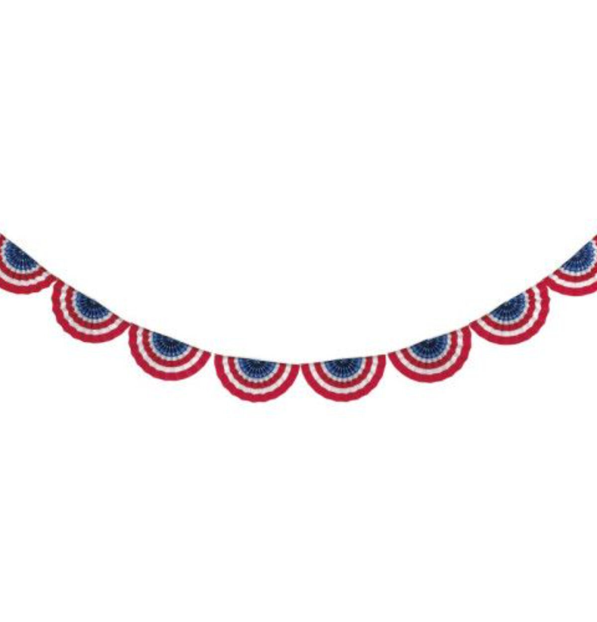 Patriotic Scalloped Paper Fan Garland 8ft.