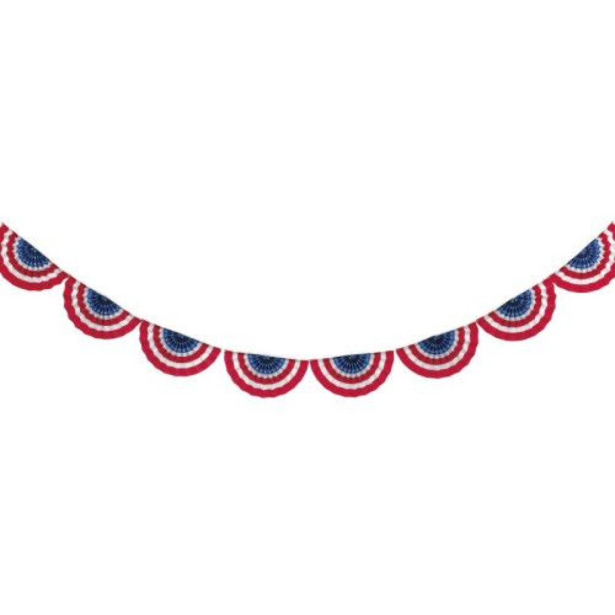 5668939394.jpg Patriotic Scalloped Paper Fan Garland 8ft. - Image 1