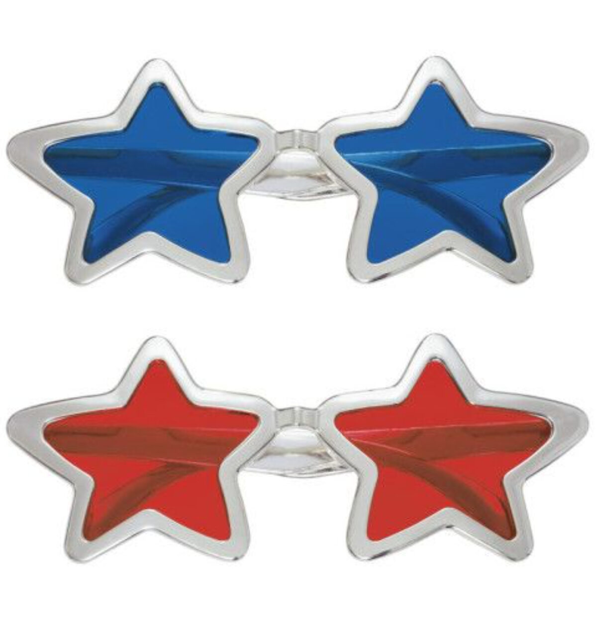 Silver Foil Star Novelty Glasses 2ct.